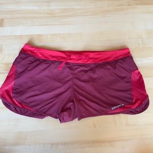 Red Patagonia Supply Company running shorts